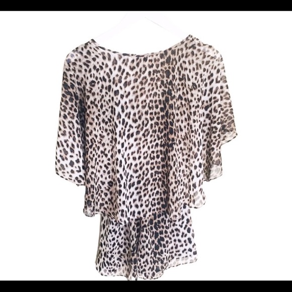 TOPSHOP Animal Cape Back Playsuit/Romper Tan Sz 2 - Picture 7 of 9